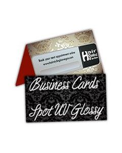 3.5" X 4" 16PT Silk Laminated Fold Over BC Scoring Included W/Spot UV