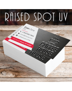 2" X 3.5" 16PT Suede Raised Spot UV Business Cards 
