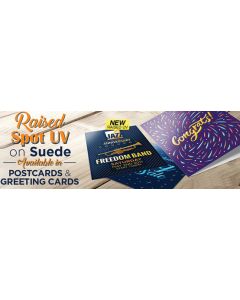7" X 10" 16PT SUEDE RAISED SPOT UV GREETING CARDS